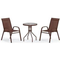 vidaXL 318774 Café-Set, 1 Tisch einschl. 2 Stühle