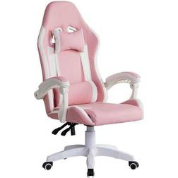 Gaming Chair Ergonomic Racing Office Chair Height Adjustable Mid-Back Computer Desk Chair with Headrest Armrest and Lumbar Support for Office and