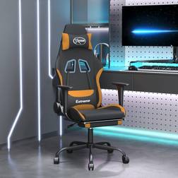 vidaXL Gaming-Stuhl mit Fußstütze Schwarz und Orange Stoff