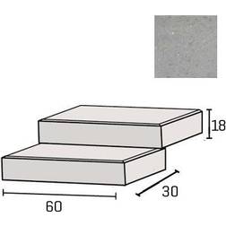 IBF Trappetrin 60 x 30 x 18 cm med lige forkant i grå