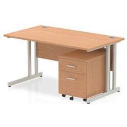 Impulse 1400x800mm Desk Oak Leg Writing Desk