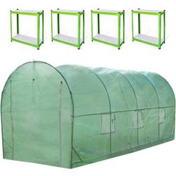 Politùnel Con Estantería Galvanizada De Jardín Carpa De Cultivo 19mm 5 x 2m