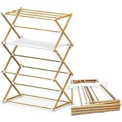 3-Tier Indoor Airer Clothes Dryer, Wooden Style Clothes Horse, 7m of Drying Space Vounot