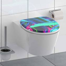 Siège De Toilette Avec Fermeture En Douceur Neon Paint Multicolore