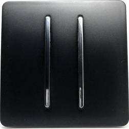 Trendi Switch Trendi 2 Gang 2 Way Modern 10 Amp Rocker Light Switch Matt Black