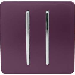 Trendi Switch Trendi 2 Gang (2 Way & Intermediate) Glossy 10 Amp Rocker Light Switch Plum