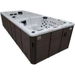 Canadian Spa Co Swim Spa Spa Company St. Lawrence Swim Spa, 3 Seats Chocolate