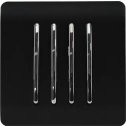 Trendi Switch Trendi 4 Gang 2 Way Modern 10 Amp Rocker Light Switch Matt Black