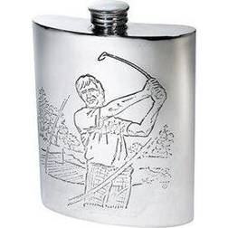 Wentworth Pewter 6oz Golf Scene Kidney Hip Flask - 4756GO Hip Flask