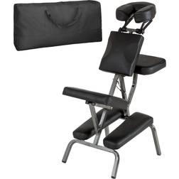 tectake Chaise de Massage pliante Rembourrage épais Noir Sac de Transport