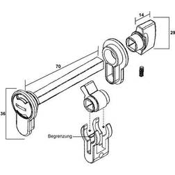 Schnegel WC-/Badmodul 007/7000 Profilzylinder, vorgerichtete Türen Alu.Druckg.m.Zub.SCHNEG