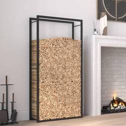 vidaXL Vedställ Matt Svart 80 x 28 x 154 cm