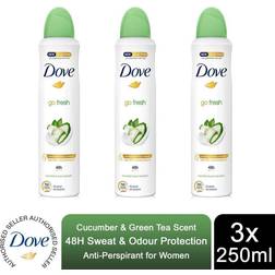 Dove Antiperspirant Go-Fresh Deo w/ Cucumber & Green Tea Scent 3x250ml