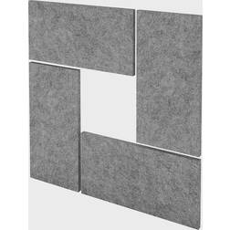 Acoustic wall panel set, wall thickness 25 mm, grey mottled, pack of 4, HxW 650 x 325 mm