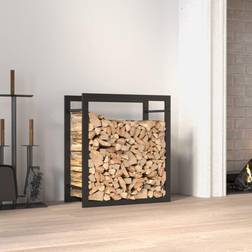 vidaXL Firewood Rack Matt Black 50x28x56 cm Steel