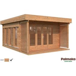 Palmako Caroline hytte brun grundbehandlet 14,5 m2 (Building Area )