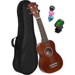 Cascha Soprano Ukulele Linden Set (incl. incl. 4 languages Method (DE/EN/FR/ES) Bag unpadded, 3 Picks, Tuner) **