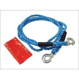 Faithfull Tow Rope 4m Metal Hooks 2 Tonne