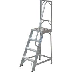 1m Heavy Duty Single Sided Fixed Step Ladders Handrail Platform Safety Barrier