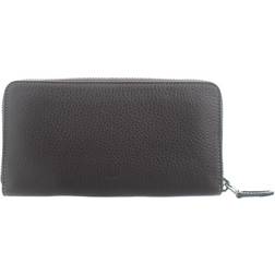 Coach Accordion Oxblood Zip Wallet - Black Leather
