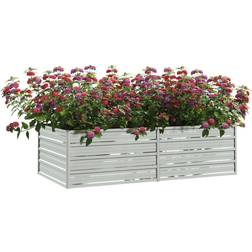 vidaXL Højbed 160x80x45 galvaniseret stål sølvfarvet Plantekasse