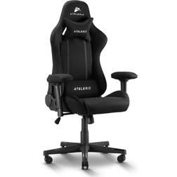 Atelerix Ventris Noir Gaming Chair Tilting Mechanism and Ergonomic Adjustable Swivel Game Chair 4D Armrests Armrest Covers Headrest Lumbar Support Black