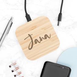 Treat Gifts Personalised Bamboo Wireless Charger