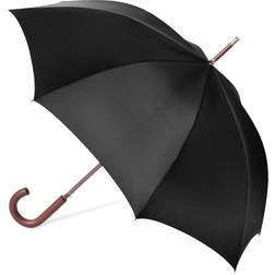 Totes Auto Wooden Stick Umbrella Black