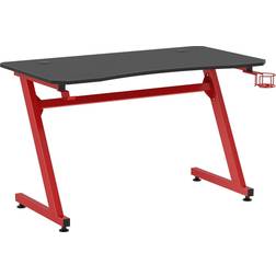 Homcom Z Shaped Gaming Desk - Black/Red