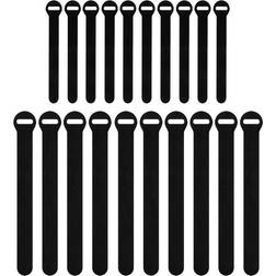 Wrap-It Self-Gripping Cable Ties, Black, Assorted 20-Pack