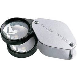 Eschenbach 1187 Loupe pliante Grossissement: 4 x, 6 x, 10 x Lentille: Ø 27 mm