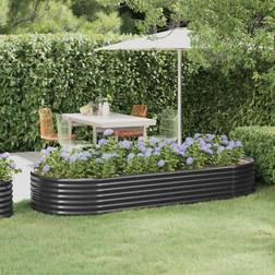 vidaXL Lit Surélevé de Jardin Acier Enduit de Poudre 249x100x36 cm Anthracite