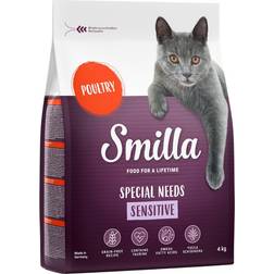 Smilla Adult Sensitive Kornfrit kattefoder Økonomipakke: 2 4kg