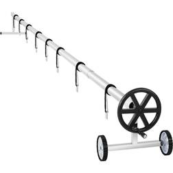 Uniprodo Oprolsysteem Zwembad Afdekzeil 3,0 tot 5,7 m Mobiel RVS incl 8 Spanbanden UNI_POOL_REEL_570