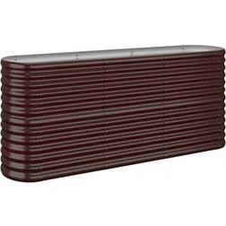 vidaXL Plantekasse 152 x 40 x 68 cm Pulverlakeret Stål Brun Krukke