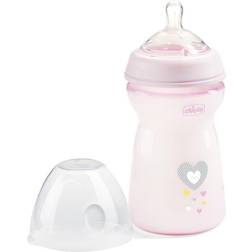 Chicco CHICCO_NaturalFeeling Plastic bottle 330ml with silicone nipple fast flow 6m Pink