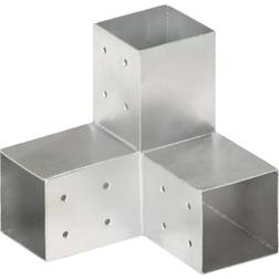 vidaXL Stolpebeslag Y-form 81 x 81 mm Galvaniseret Metal