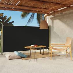 vidaXL Auvent Latéral Rétractable de Patio Ecran de Jardin 160x300 cm Noir