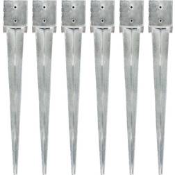 vidaXL Ground Spikes Silver Galvanised