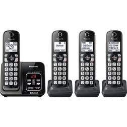 Panasonic Black Cordless Phone System TGD664M With 4 Handsets