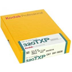 Kodak TXP Tri-X 320 B & W Negative Film, 4 x 5' 50 Sheets