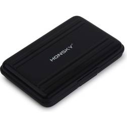 Honsky Aluminum UHS-I SD Micro SD SDHC SDXC TF SecureDigital Memory Card Carrying Case Holder Organizer Box Keeper for Computer Camera Media Storage Organization, Black