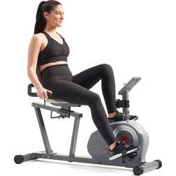 Sunny Health & Fitness Essentials Series Magnetic Smart Recumbent Bike, Sf-Rb422003 Silver-Tone