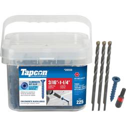 Tapcon 3/16 1-1/4 Star Flat-Head Concrete Anchors 225-Pack