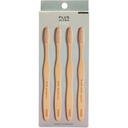 Plus Ultra Plus Ultra Adult Bamboo Toothbrush, 4-Pack 4 count box