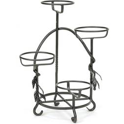 Achla Designs 18 in. Tall Graphite Powder Coat Iron Indoor/Outdoor Cascading Plant Stand