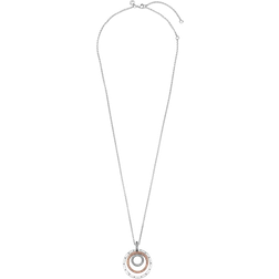 Pandora Two-tone Circles Pendant & Necklace - Silver/Rose Gold/Transparent