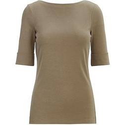 Lauren Ralph Lauren Cotton Boatneck Top - Muted Moss