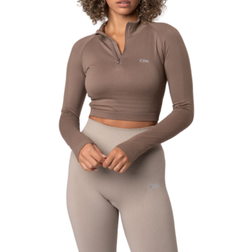 ICANIWILL Define Cropped 1/4 Zip - Desert Sand