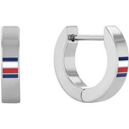 Tommy Hilfiger Logo Hoop Earrings - Silver